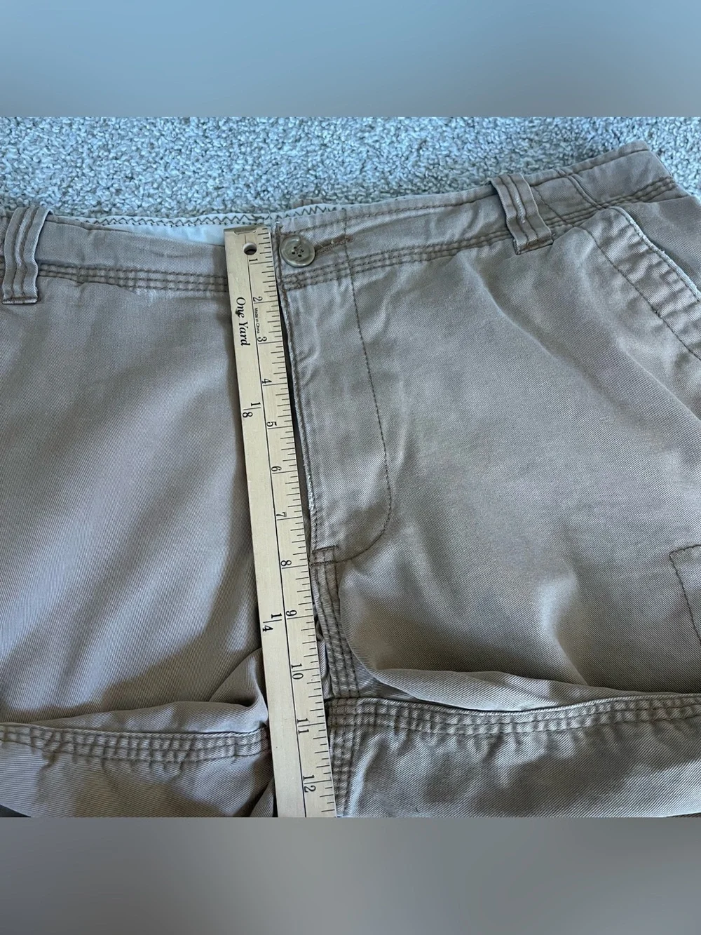 Aeropostale Mens Tan Cargo Shorts Y2K Heavyweight‎ Baggy Cotton Size 34